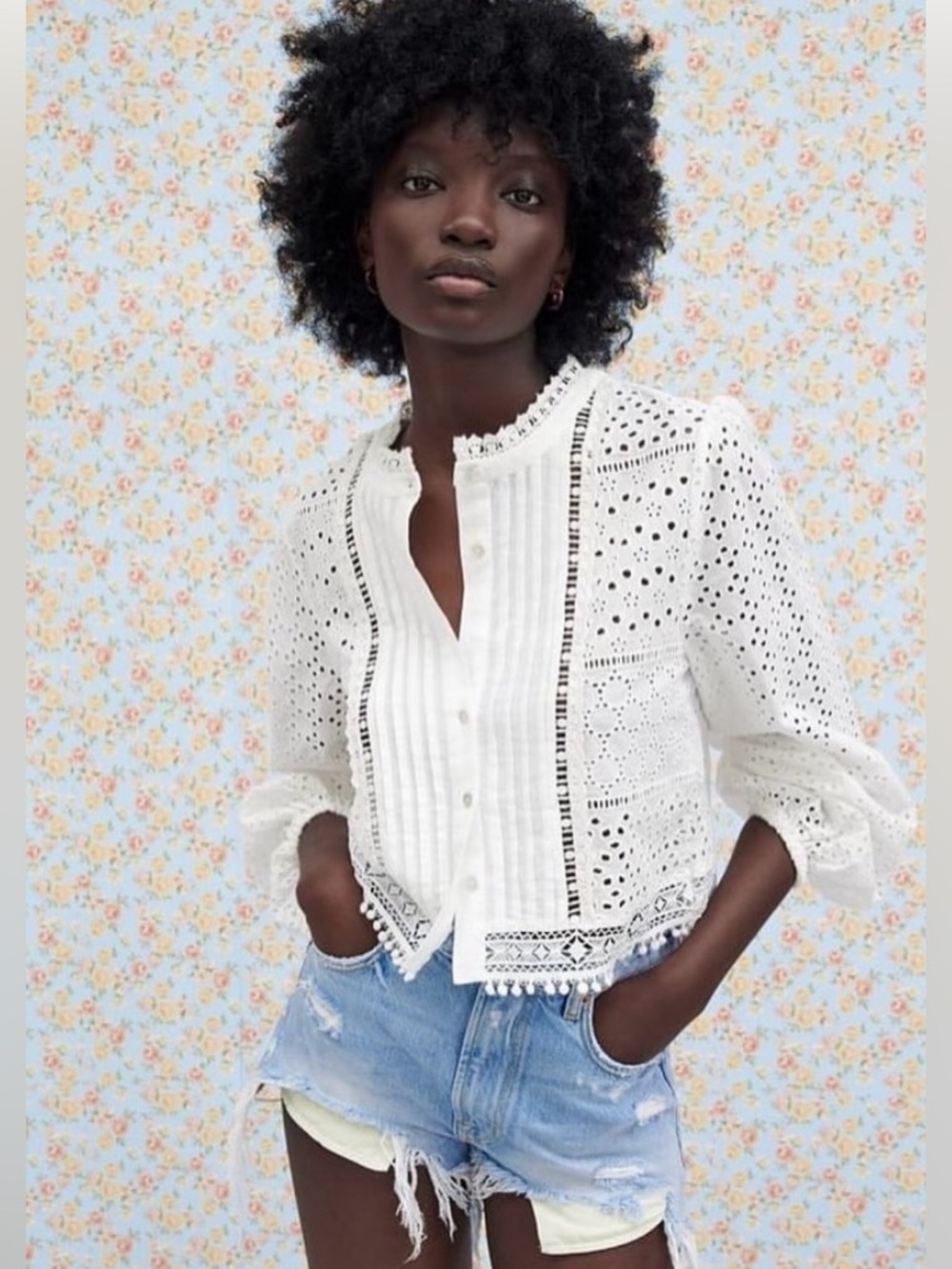 ZARA The Samantha Blouse Size L